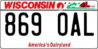 WI license plate 869OAL