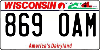 WI license plate 869OAM