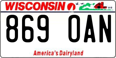 WI license plate 869OAN