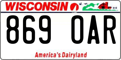 WI license plate 869OAR