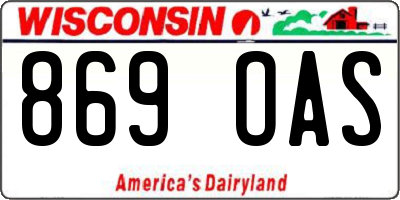 WI license plate 869OAS