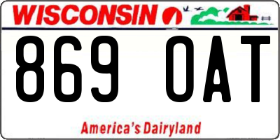 WI license plate 869OAT
