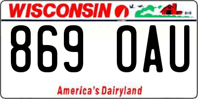WI license plate 869OAU