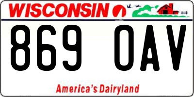 WI license plate 869OAV