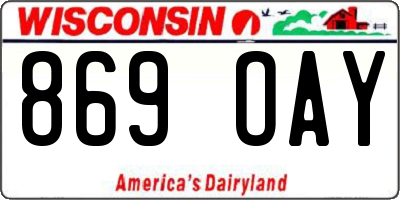 WI license plate 869OAY