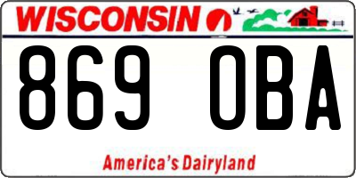 WI license plate 869OBA