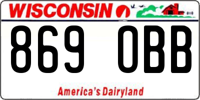 WI license plate 869OBB
