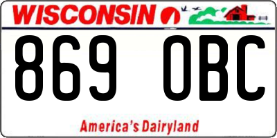 WI license plate 869OBC