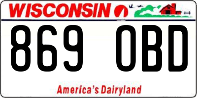 WI license plate 869OBD