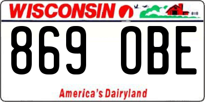 WI license plate 869OBE