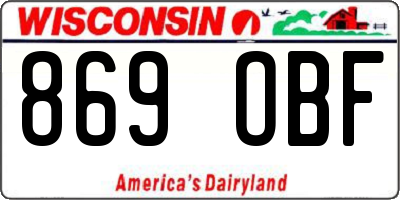 WI license plate 869OBF