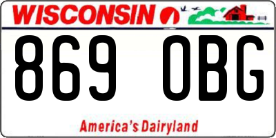 WI license plate 869OBG