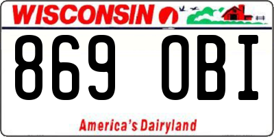 WI license plate 869OBI
