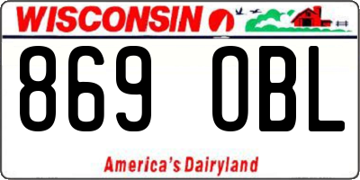 WI license plate 869OBL