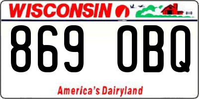 WI license plate 869OBQ