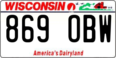 WI license plate 869OBW