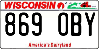 WI license plate 869OBY