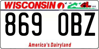 WI license plate 869OBZ