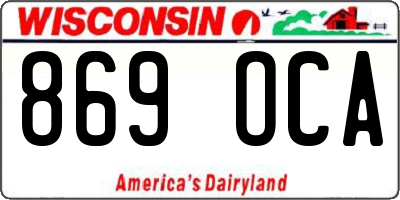WI license plate 869OCA