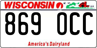 WI license plate 869OCC