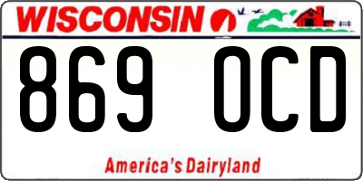 WI license plate 869OCD