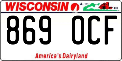 WI license plate 869OCF