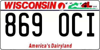 WI license plate 869OCI