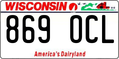 WI license plate 869OCL