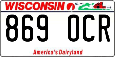 WI license plate 869OCR
