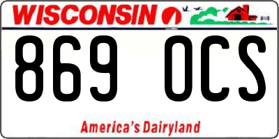 WI license plate 869OCS