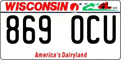 WI license plate 869OCU