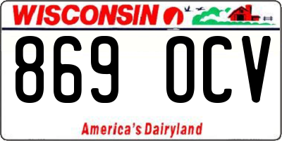 WI license plate 869OCV