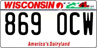 WI license plate 869OCW