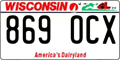 WI license plate 869OCX