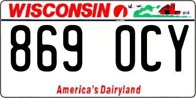 WI license plate 869OCY
