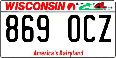 WI license plate 869OCZ