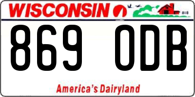 WI license plate 869ODB