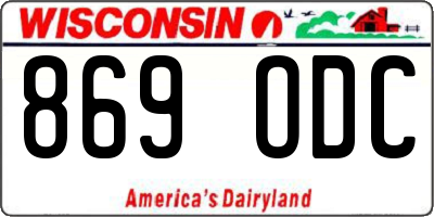 WI license plate 869ODC