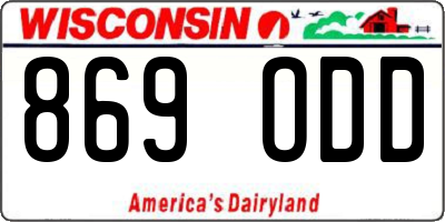 WI license plate 869ODD