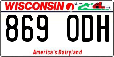 WI license plate 869ODH