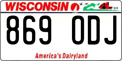 WI license plate 869ODJ