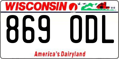 WI license plate 869ODL