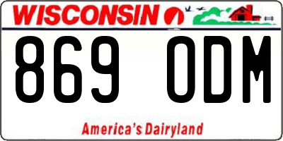 WI license plate 869ODM