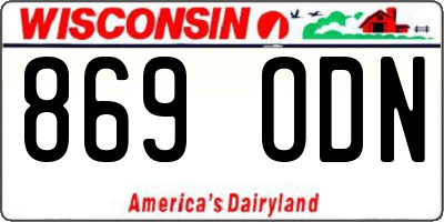 WI license plate 869ODN