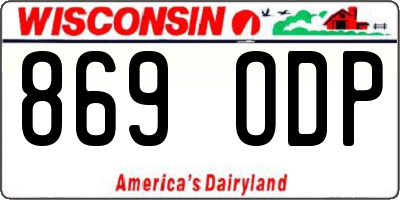 WI license plate 869ODP