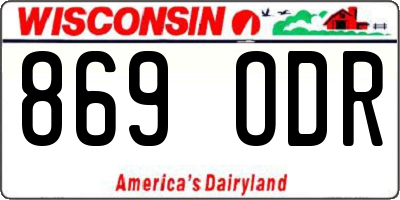 WI license plate 869ODR