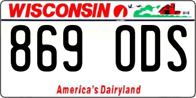 WI license plate 869ODS