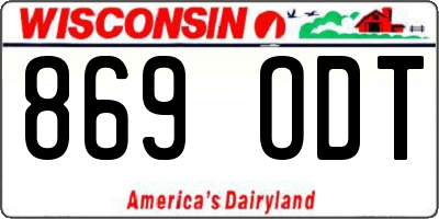 WI license plate 869ODT