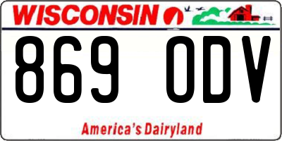 WI license plate 869ODV