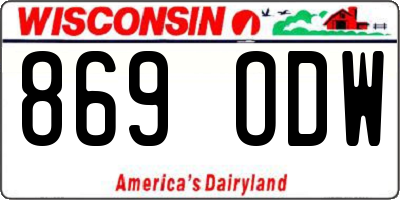 WI license plate 869ODW